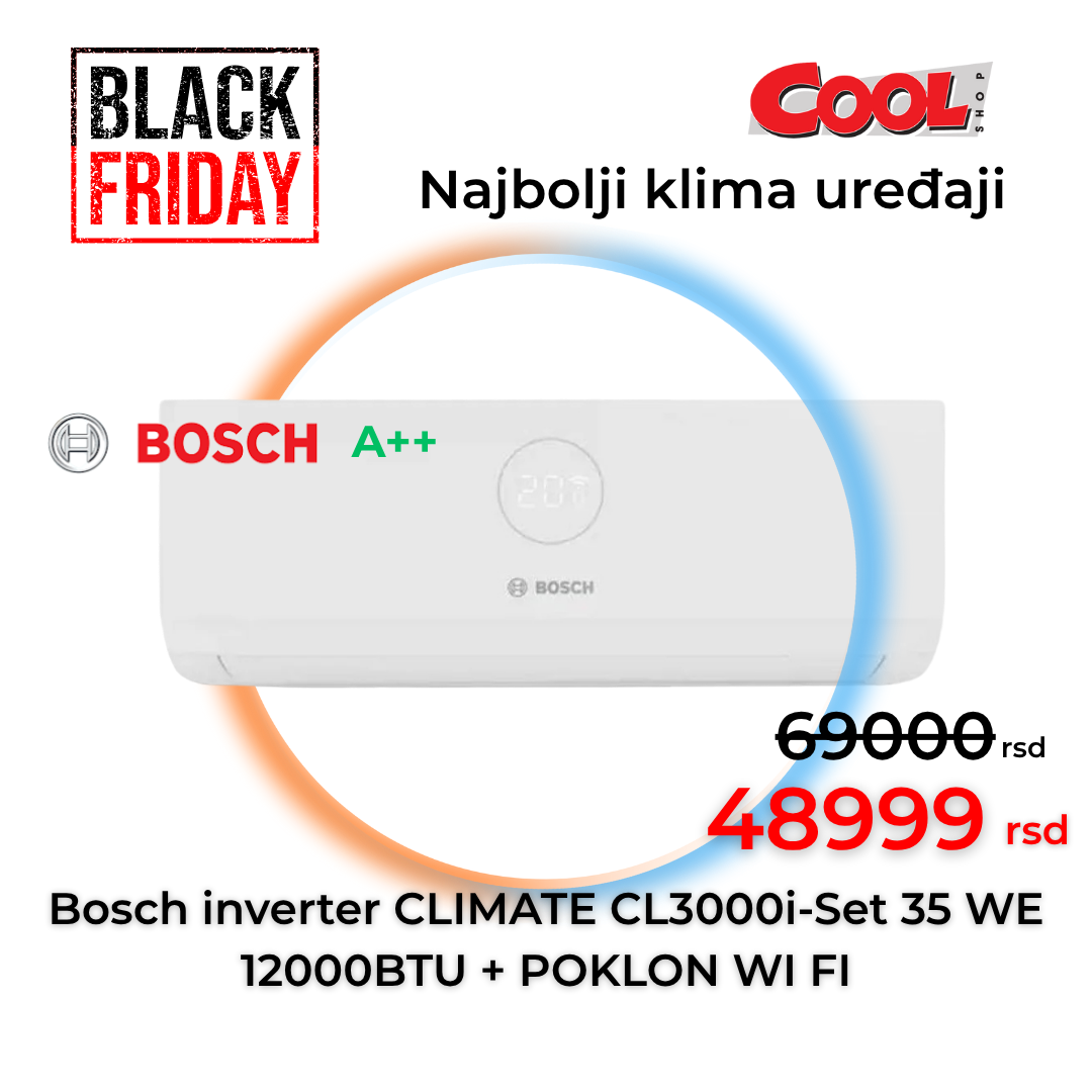 Bosch inverter CLIMATE CL3000i-Set 35 WE  12000BTY+POKLON WI FI - Cool Shop